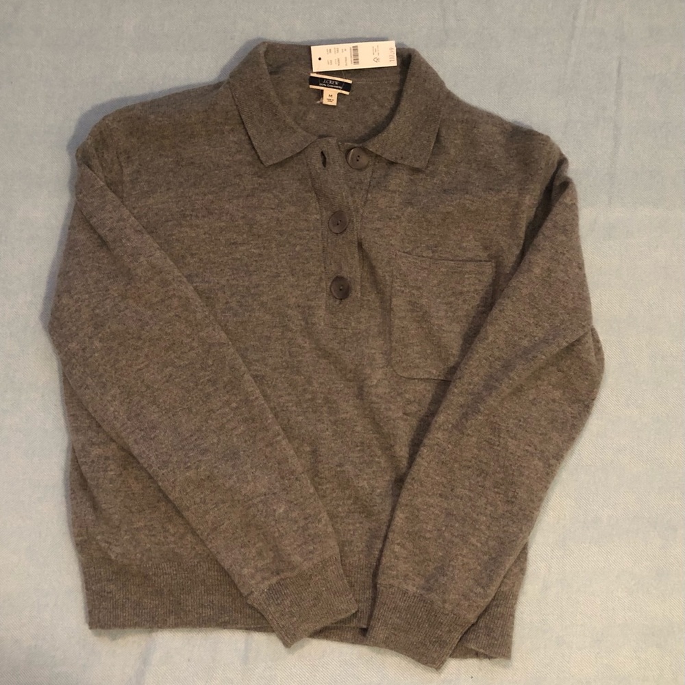 NWT JCrew gray cashmere sweater size M